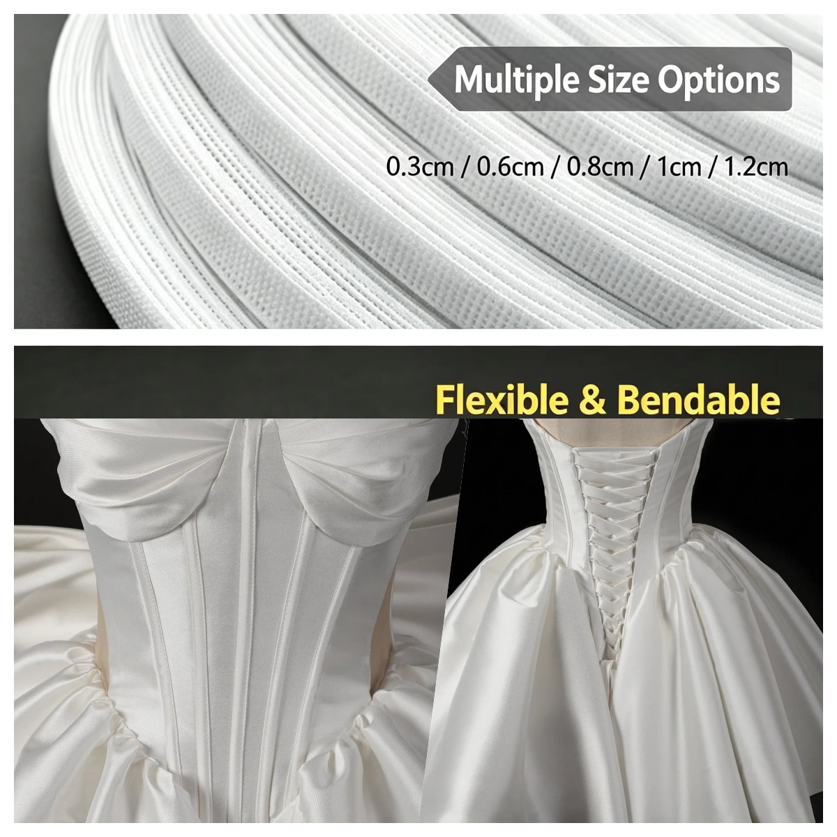 Wedding Dress - 50~200 Yards Roll Polyester Fish Boning