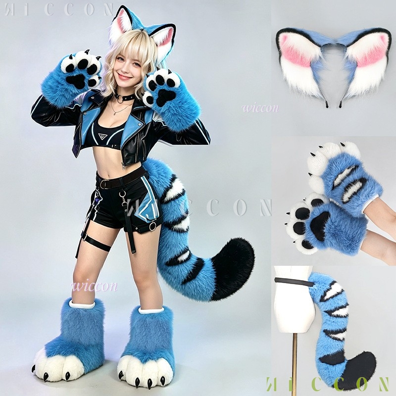 Derpyy Blue Tiger Fursuit Ears - Formal Dress ulasan dan harga