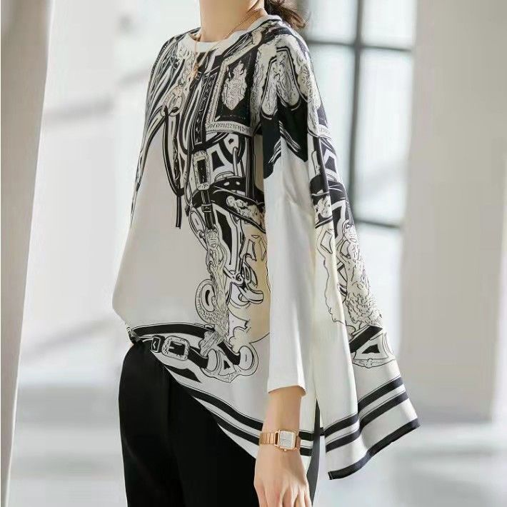 Simulated Silk Top with Drapin - Silk Blouse ulasan dan harga